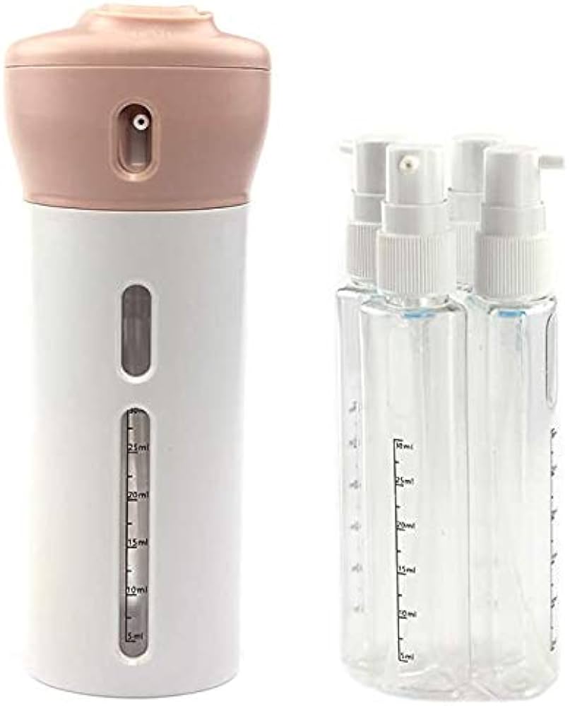 4 in 1 Travel Dispenser Bottle Set Travel Refillable Cosmetic Containers Set Plastic Leak Proof Travel Size Toiletries Liquid Lotion Container (Multi Color)
