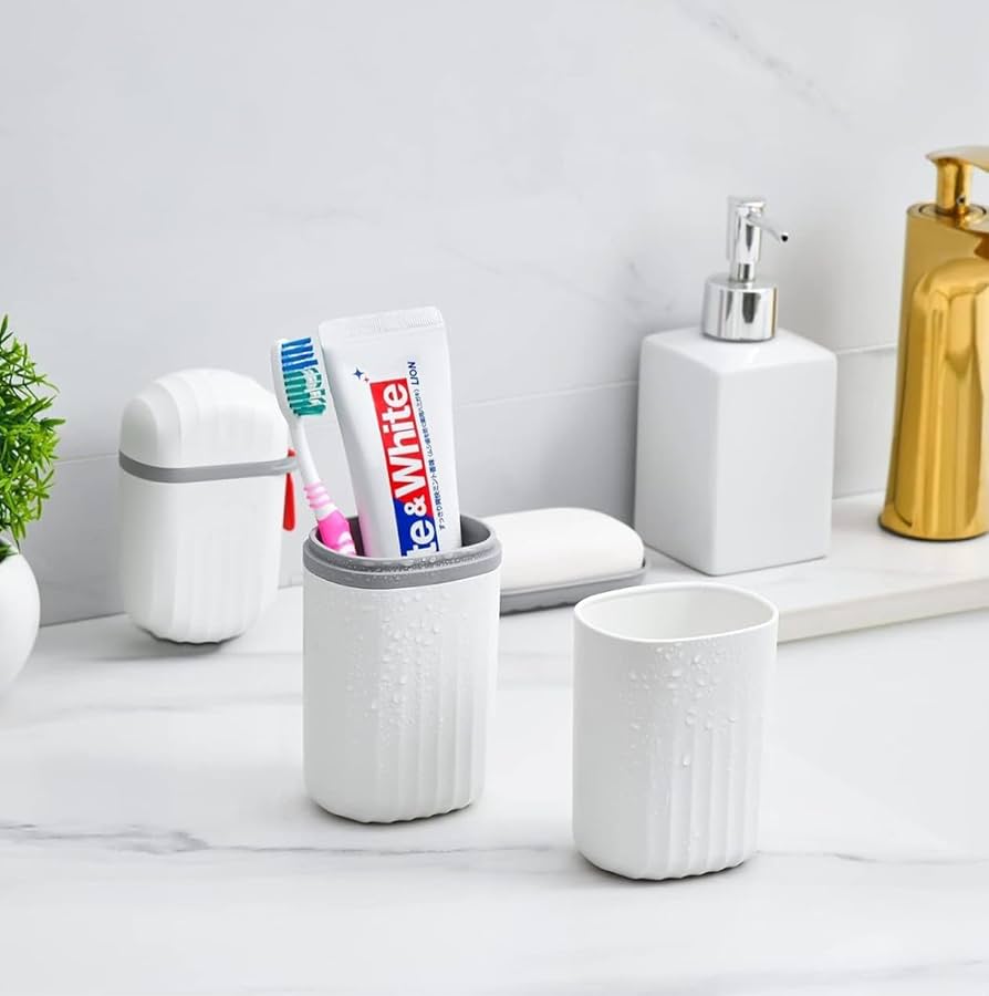 Portable Capsule Shaped Toothbrush Holder & Soap Holder Case Cover COMBO for Travel, Home, Outdoor  (2 PCs Combo)