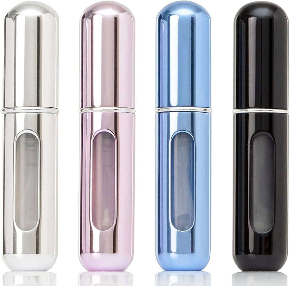 Portable Mini Refillable Perfume Spray Bottle for Travel, 5ml Reusable Scent Pump Atomizer, Multicolor Empty Perfume Bottle for Men & Women (Pack of 2)