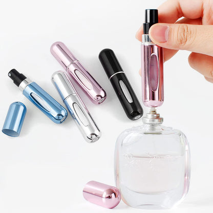 Portable Mini Refillable Perfume Spray Bottle for Travel, 5ml Reusable Scent Pump Atomizer, Multicolor Empty Perfume Bottle for Men & Women (Pack of 2)