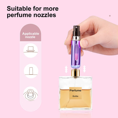 Portable Mini Refillable Perfume Spray Bottle for Travel, 5ml Reusable Scent Pump Atomizer, Multicolor Empty Perfume Bottle for Men & Women (Pack of 2)