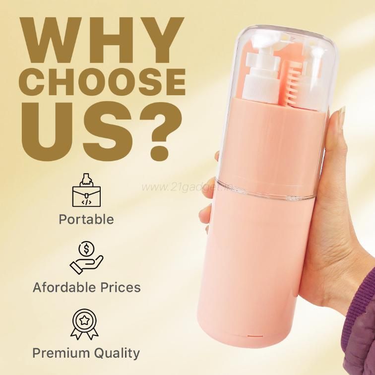 Travel kit 6 in 1 - 2 lotion/ liquid dispenser, 1 brush and colgate storage, 1 comb, 1 napkin storage