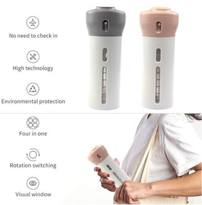 4 in 1 Travel Dispenser Bottle Set Travel Refillable Cosmetic Containers Set Plastic Leak Proof Travel Size Toiletries Liquid Lotion Container (Multi Color)