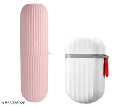 Portable Capsule Shaped Toothbrush Holder & Soap Holder Case Cover COMBO for Travel, Home, Outdoor  (2 PCs Combo)
