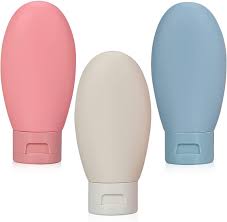 Travel Bottles for Toiletries Silicones Container for Cream, Shampoo Hand Wash, Refillable Bottles, Lotion Storage Bottle Travel Accessories Leak Proof (Pack of 3 - 60 ML)