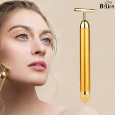 Gold Electric Beauty Stick – Strong Vibration RF Facial Massager &amp; Skin Tightening Tool