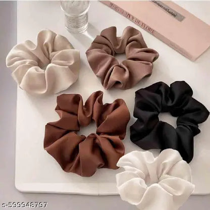 Premium Silk Satin Scrunchies set Pack of 5