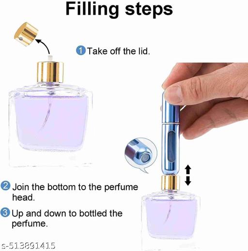 Portable Mini Refillable Perfume Spray Bottle for Travel, 5ml Reusable Scent Pump Atomizer, Multicolor Empty Perfume Bottle for Men & Women (Pack of 2)