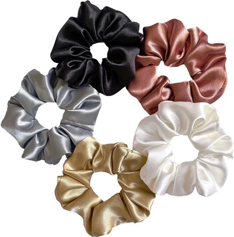 Premium Silk Satin Scrunchies set Pack of 5