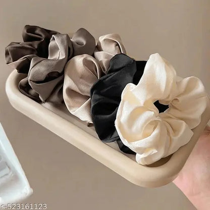 Premium Silk Satin Scrunchies set Pack of 5
