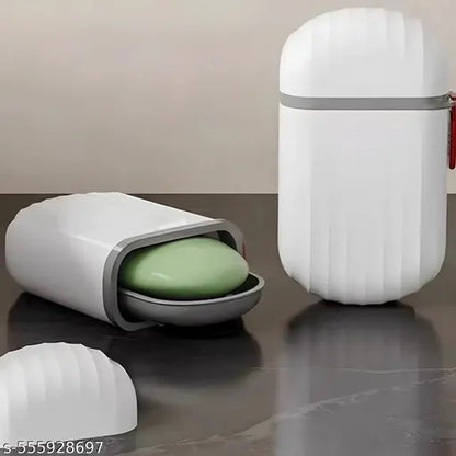 Portable Capsule Shaped Toothbrush Holder & Soap Holder Case Cover COMBO for Travel, Home, Outdoor  (2 PCs Combo)